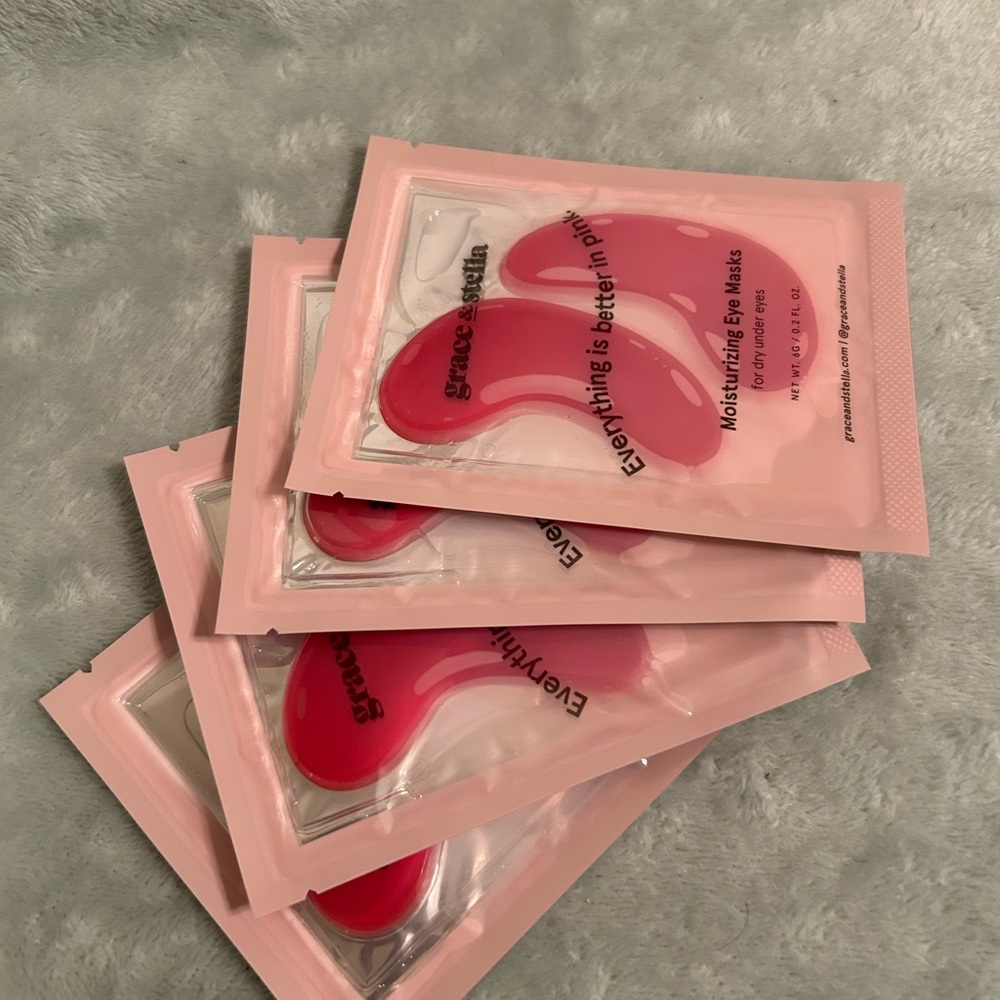 Grace & Stella Pink Moisturizing Eye Masks 4-pack